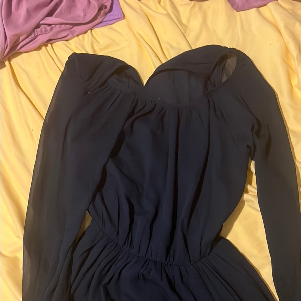 Elegant Black Long Sleeve Dress
